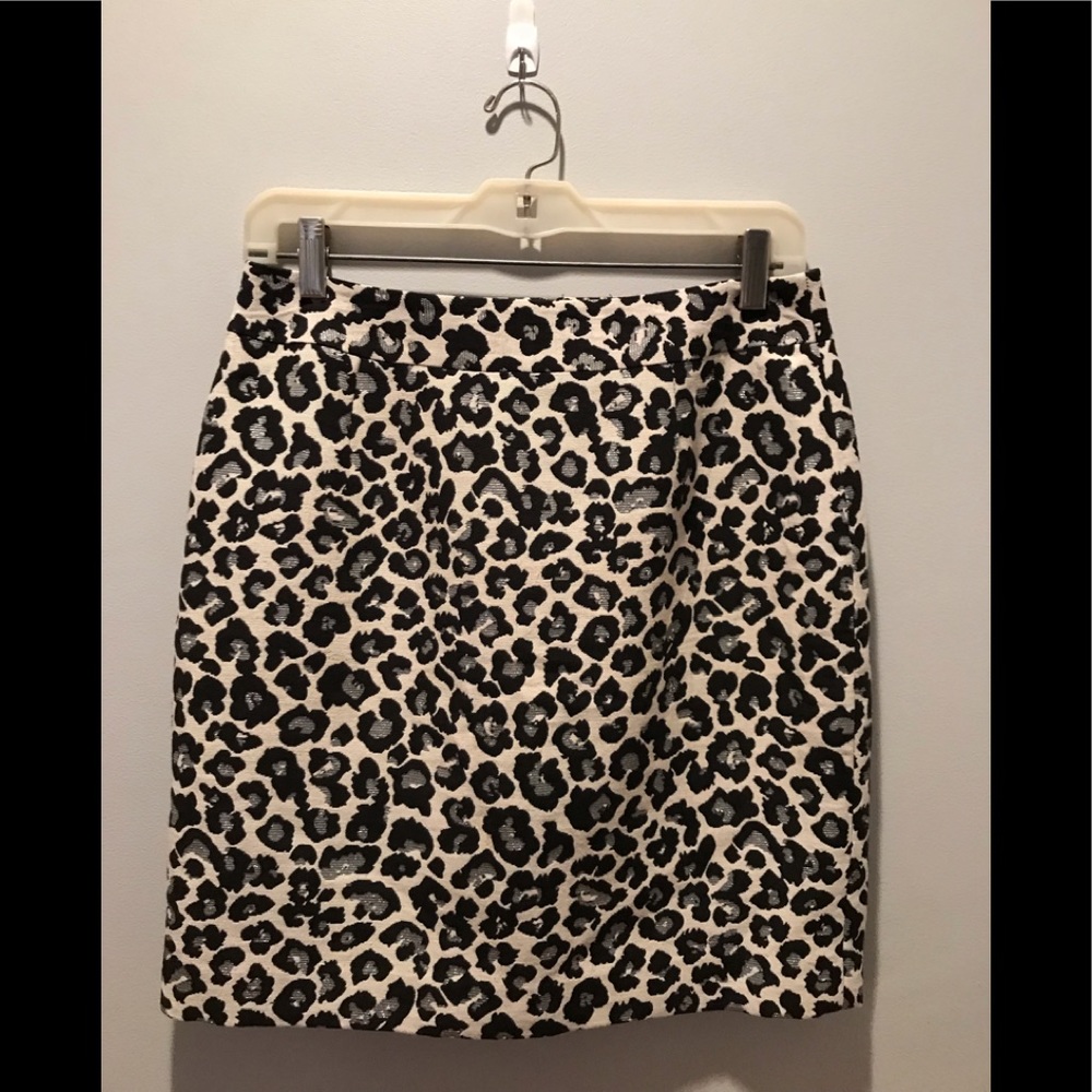 Halogen Metallic Leopard Print Skirt Size 4